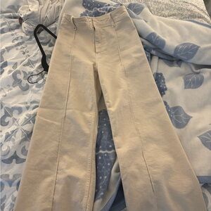 Zara High Rise Cream Jeans